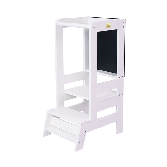 Wooden Kitchen Learning Tower-White
