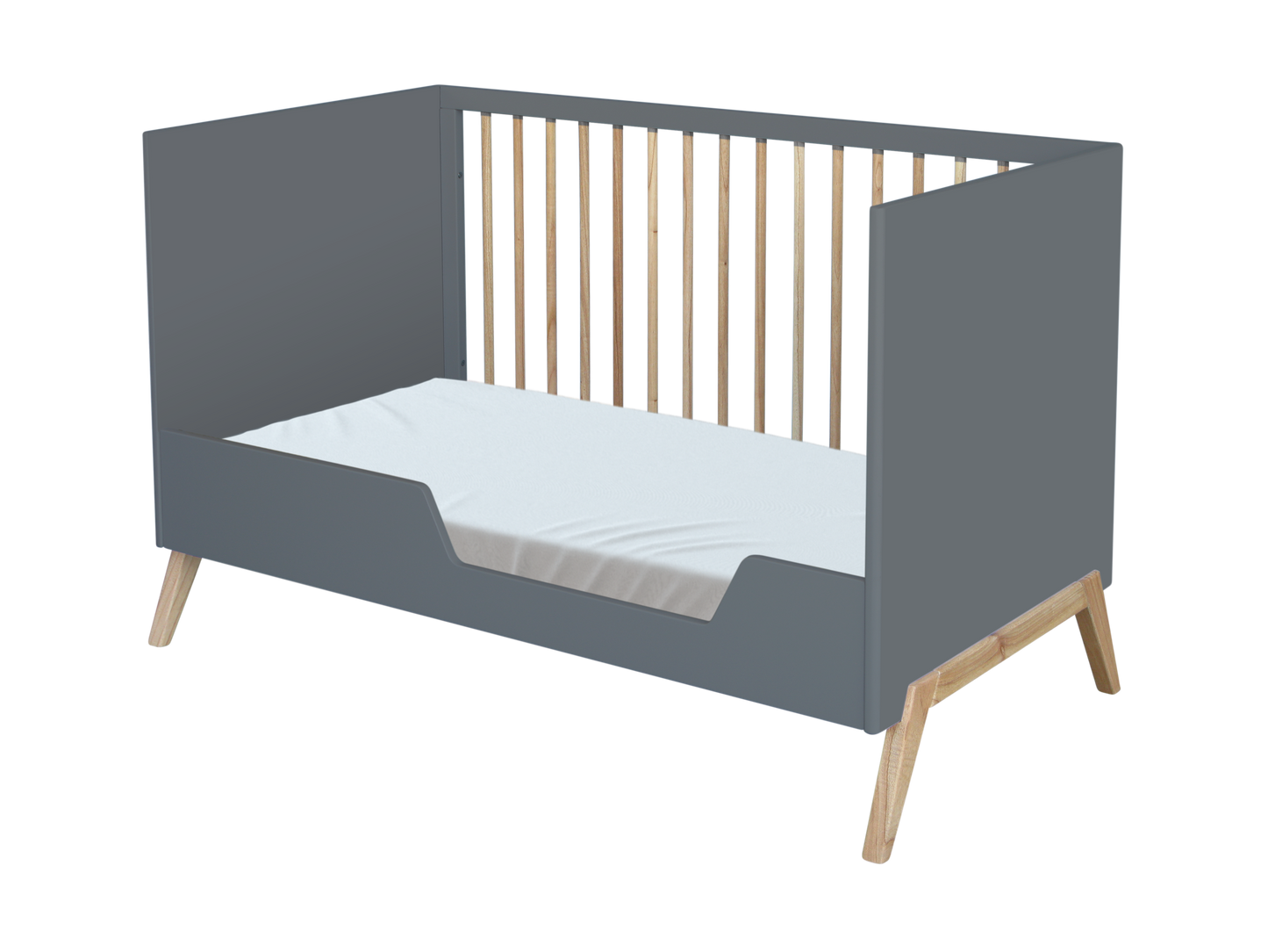Theo Bebe Marélie Evolutive Cot Bed- Flint
