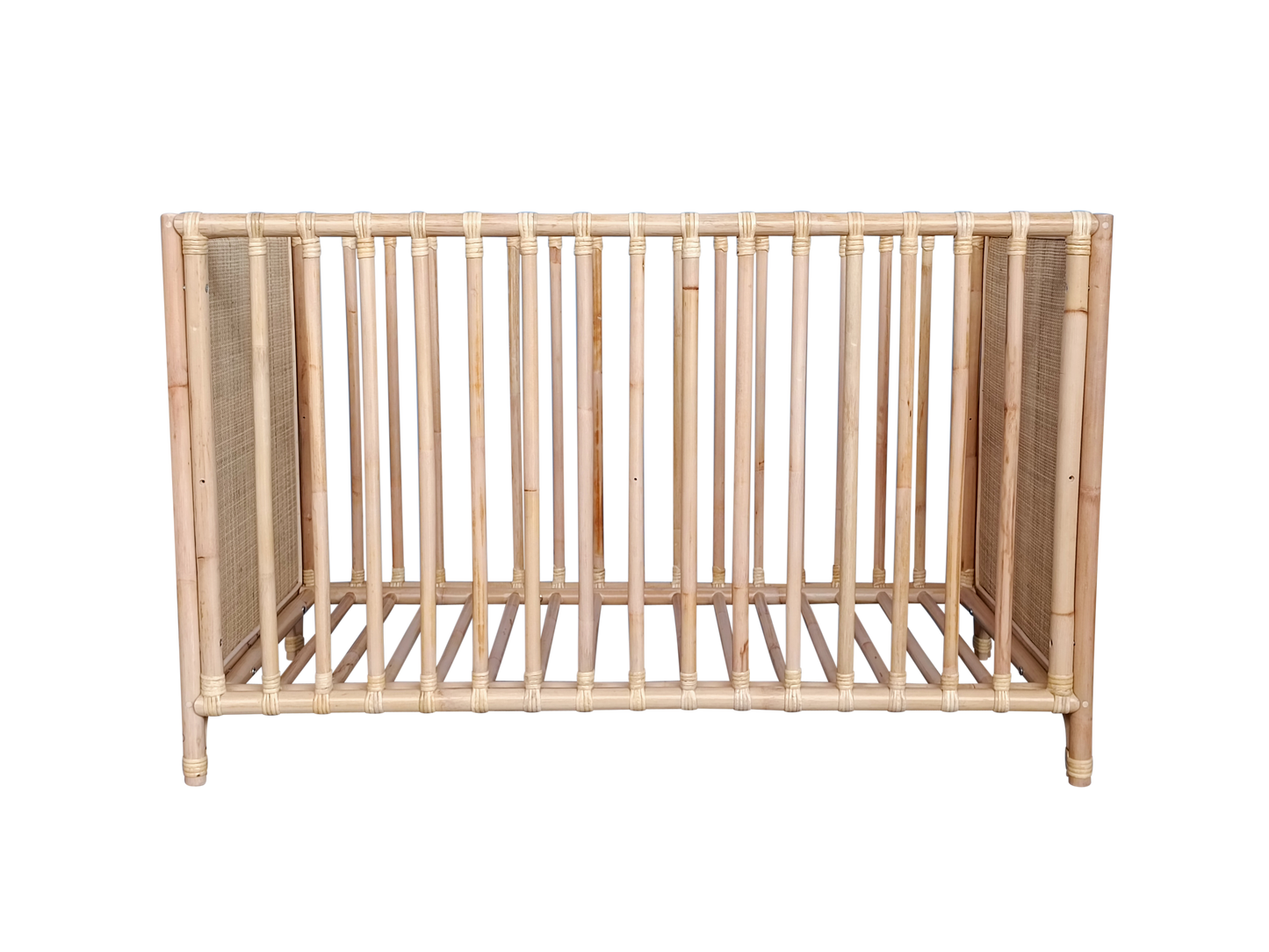 Theo Bebe Nemo Evolutive Rattan Cot- Natural