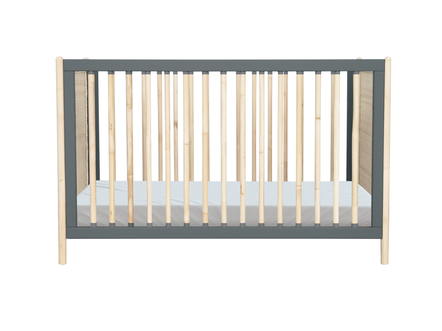 Theo Bebe Oceania Rattan Evolutive Cot Bed- Flint