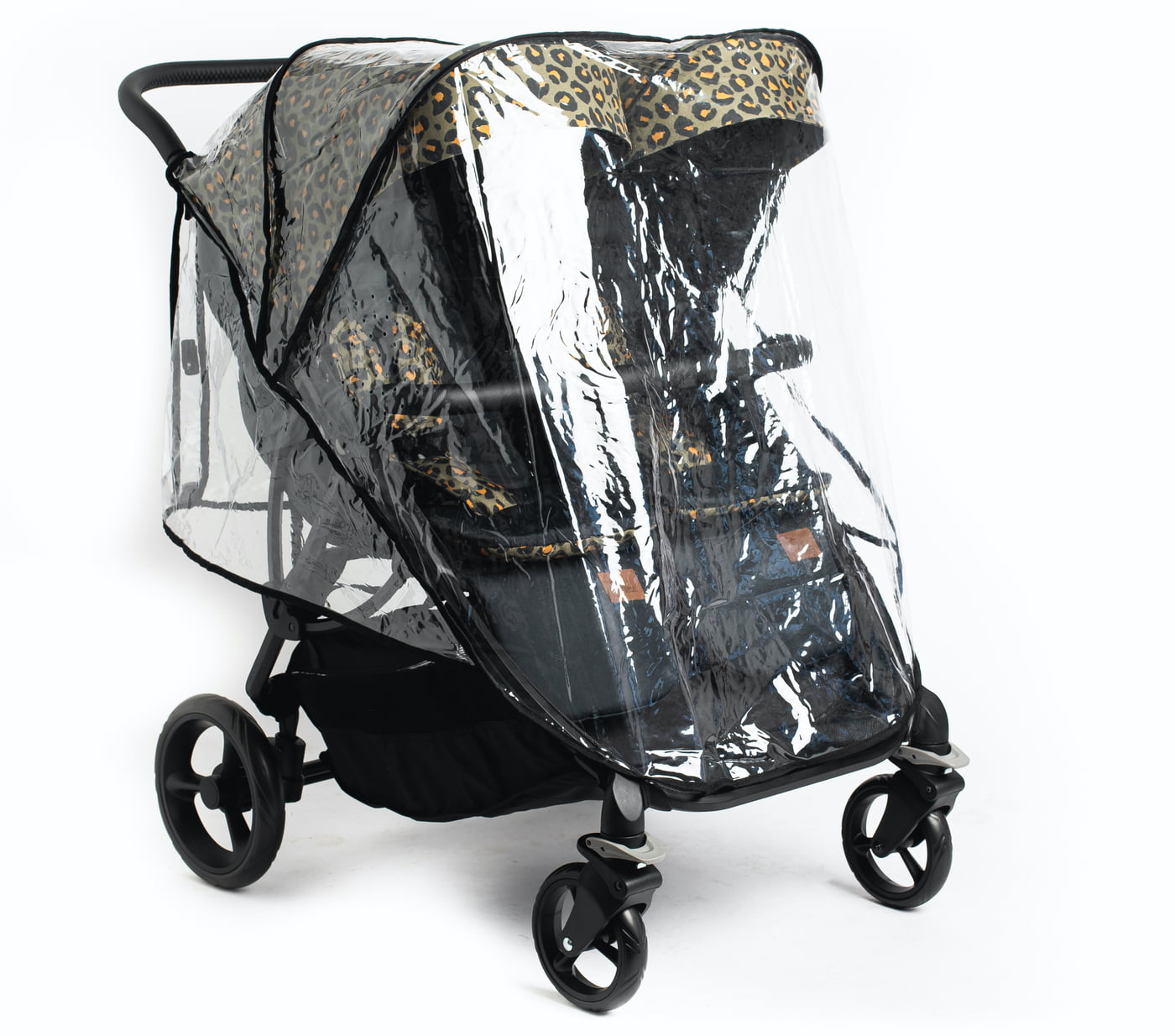 Roma Gemini Double Pram-Khaki Leopard