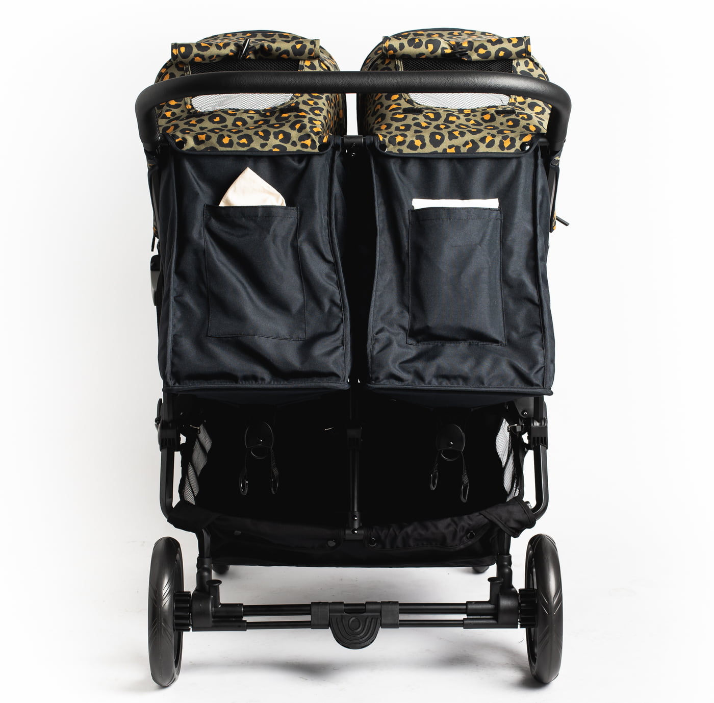 Roma Gemini Double Pram-Khaki Leopard