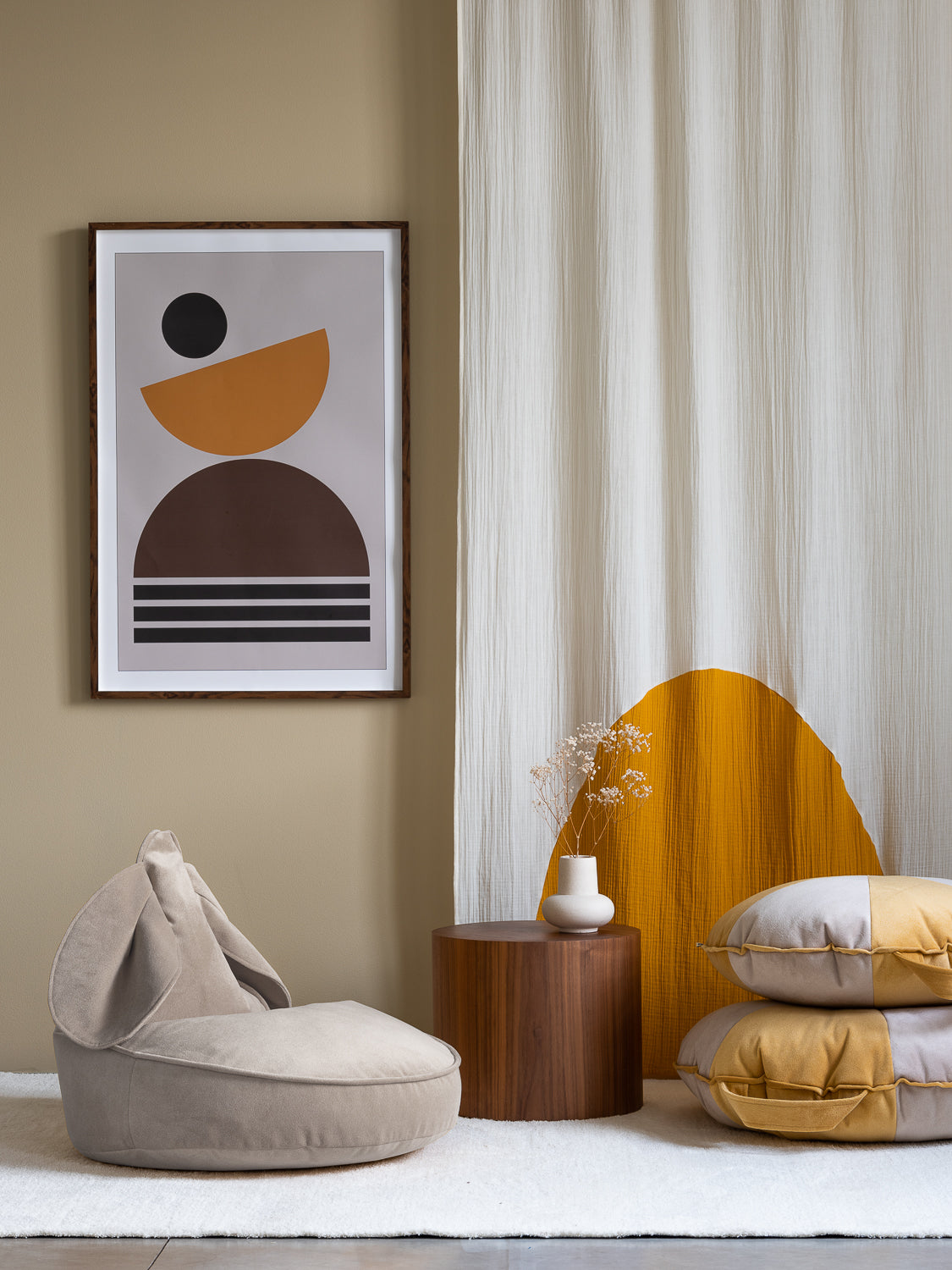 Dusty Beige Bunny Beanbag