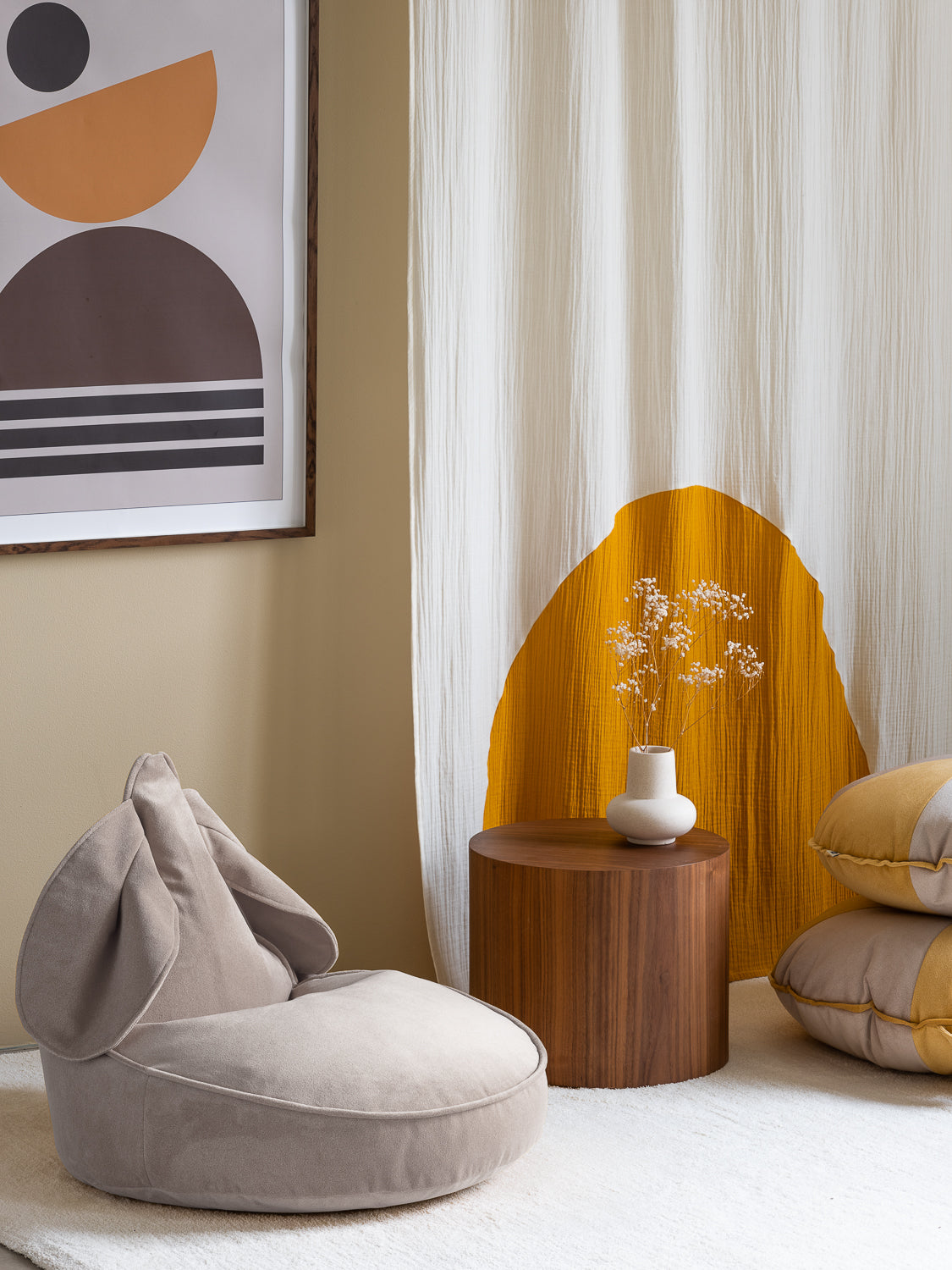 Dusty Beige Bunny Beanbag