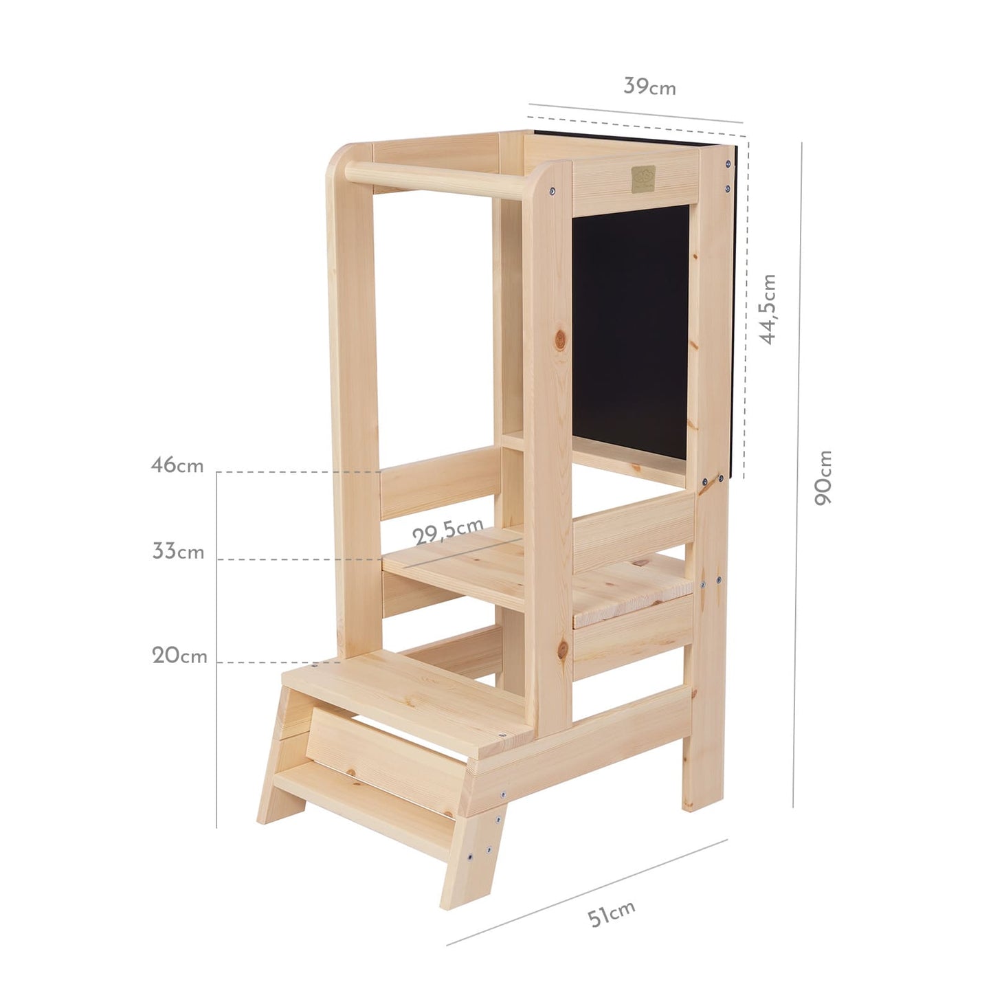 Wooden Kitchen Learning Tower-Natural