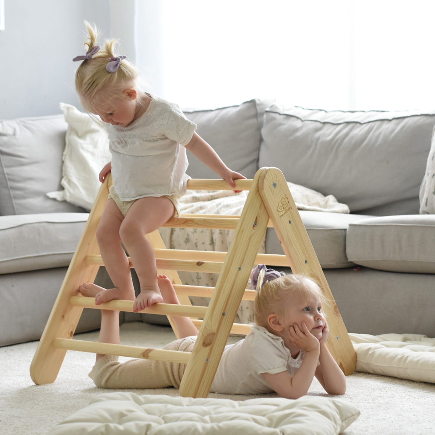 Climbing Ladder Small House-Grey/Blue Linen Tent